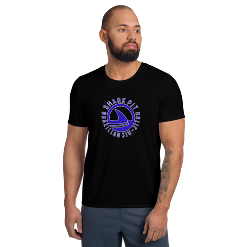 Shark Pit Logo Men's Athletic T-shirt - Solid Black