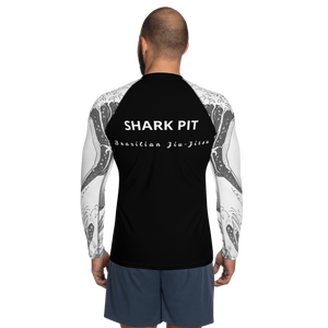 Men's Ranked Shark Pit Logo Rash Guard - White Belt