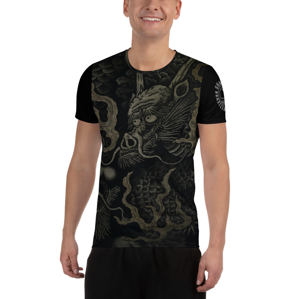 Short Sleeve Dragon Mesh Athletic T-shirt