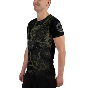 Short Sleeve Dragon Mesh Athletic T-shirt