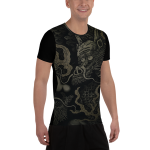 Short Sleeve Dragon Mesh Athletic T-shirt