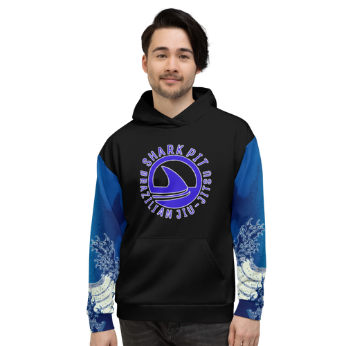 Unisex Allover Print Blue Waves Hoodie