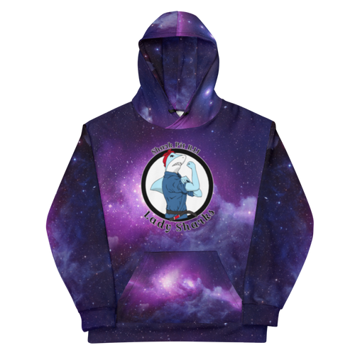 Lady Sharks Galaxy Allover Print Unisex Hoodie