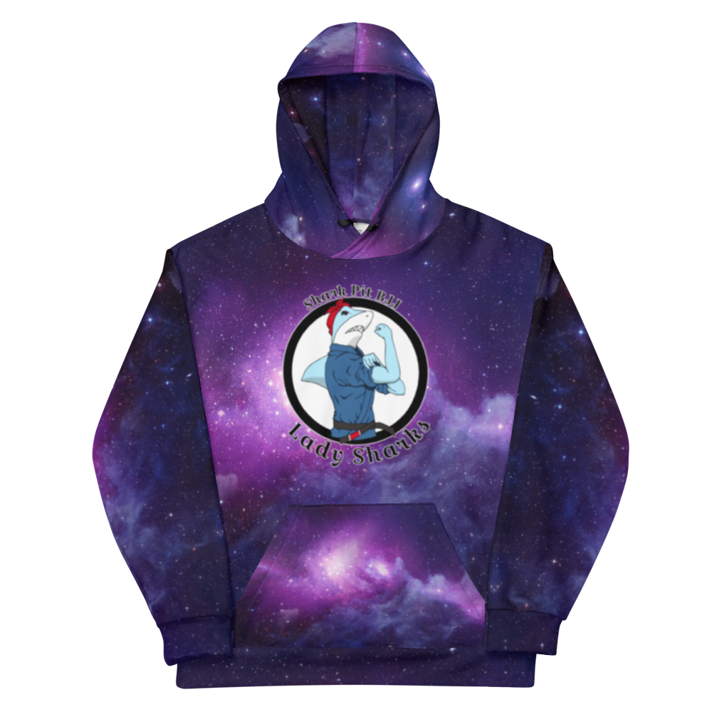 Lady Sharks Galaxy Allover Print Unisex Hoodie