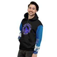 Unisex Allover Print Blue Waves Hoodie