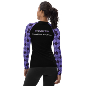 Women's Purple Argyle Shark Pit Rash Guard