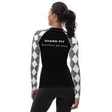 Women's White Argyle Shark Pit Rash Guard