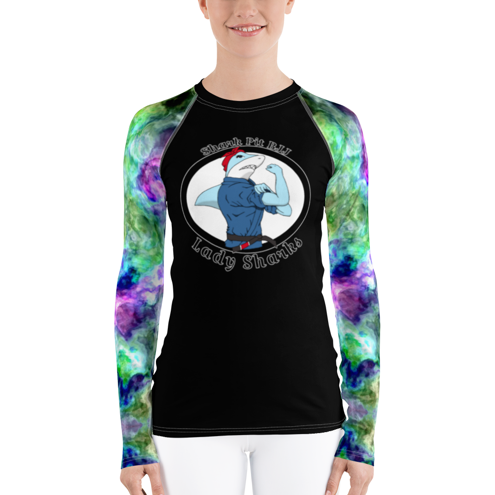 Women's Lady Shark Colorful Smoke Rash Guard