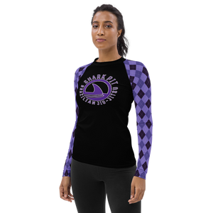Women's Purple Argyle Shark Pit Rash Guard