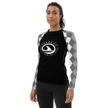 Women's White Argyle Shark Pit Rash Guard