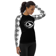 Women's White Argyle Shark Pit Rash Guard