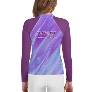 Youth Purple Shark Pit Logo Rash Guard
