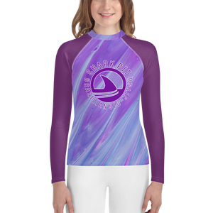 Youth Purple Shark Pit Logo Rash Guard