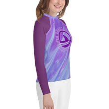 Youth Purple Shark Pit Logo Rash Guard