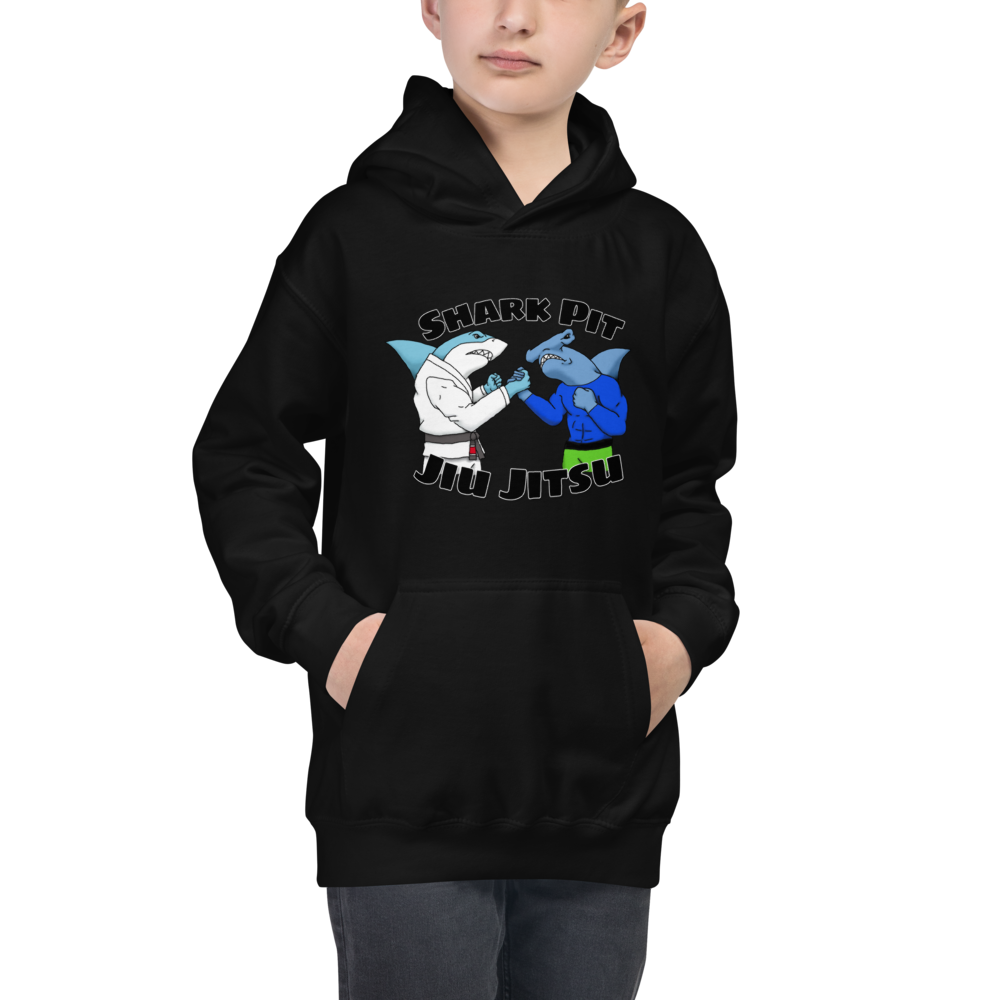 Kids Cartoon Shark Pit Logo Hoodie