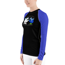 Shark Pit Jiu Jitsu Ranked Women's Rash Guard - Blue Belt