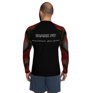 Men's Ranked Shark Pit Logo Rash Guard - Black Belt