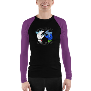 Shark Pit Jiu Jitsu Ranked Men's Rash Guard - Purple Belt