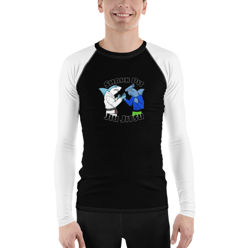 Shark Pit Jiu Jitsu Ranked Men's Rash Guard - White Belt