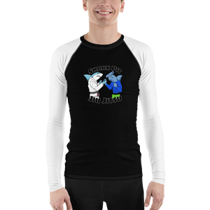 Shark Pit Jiu Jitsu Ranked Men's Rash Guard - White Belt