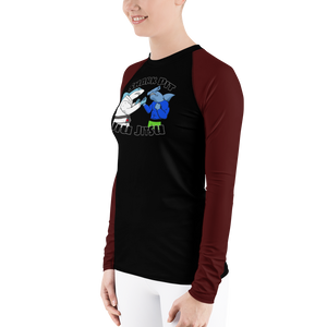 Shark Pit Jiu Jitsu Ranked Women's Rash Guard - Brown Belt