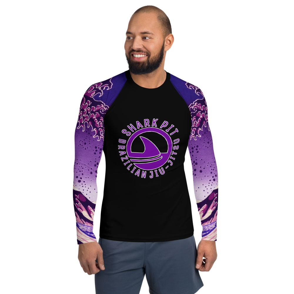 Men's Ranked Shark Pit Logo Rash Guard - Purple Belt