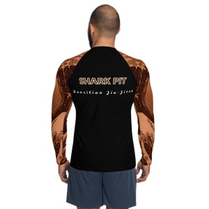 Men's Ranked Shark Pit Logo Rash Guard - Brown Belt