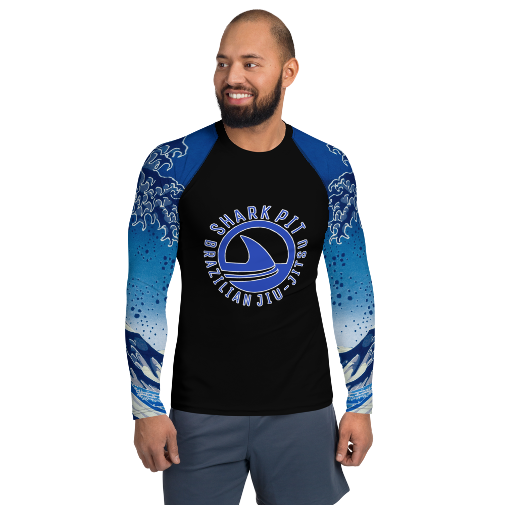 Men's Ranked Shark Pit Logo Rash Guard - Blue Belt