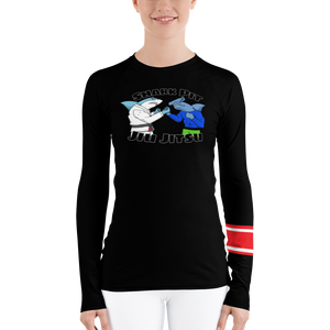 Shark Pit Jiu Jitsu Ranked Women's Rash Guard - Black Belt