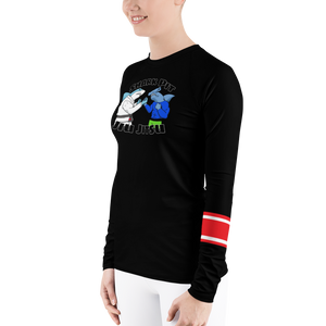 Shark Pit Jiu Jitsu Ranked Women's Rash Guard - Black Belt