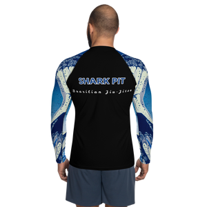 Men's Ranked Shark Pit Logo Rash Guard - Blue Belt