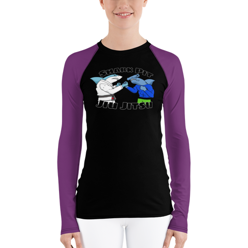 Shark Pit Jiu Jitsu Ranked Women's Rash Guard - Purple Belt