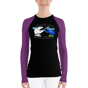 Shark Pit Jiu Jitsu Ranked Women's Rash Guard - Purple Belt