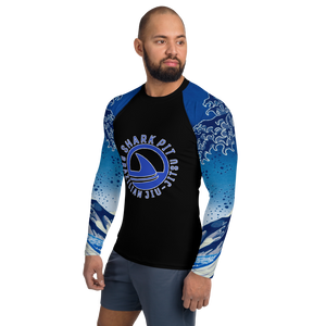 Men's Ranked Shark Pit Logo Rash Guard - Blue Belt