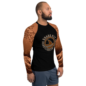 Men's Ranked Shark Pit Logo Rash Guard - Brown Belt