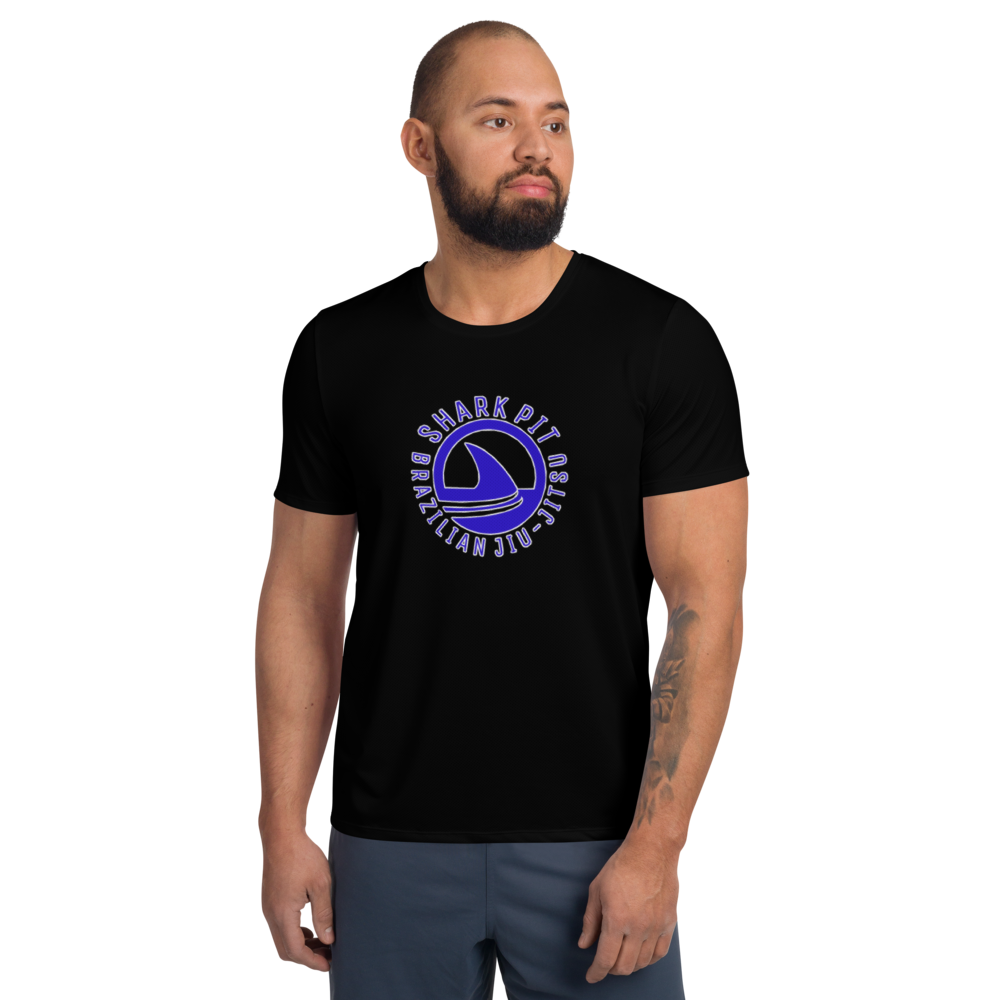 Shark Pit Logo Men's Athletic T-shirt - Solid Black