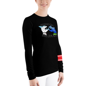 Shark Pit Jiu Jitsu Ranked Women's Rash Guard - Black Belt