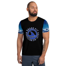 Shark Pit Logo Men's Athletic Shirt - Blue Waves