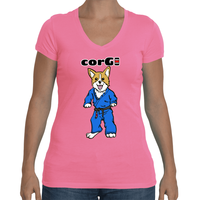 CorGI Womens V-neck T shirt - Next Level