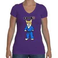 CorGI Womens V-neck T shirt - Next Level