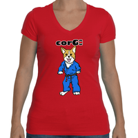 CorGI Womens V-neck T shirt - Next Level