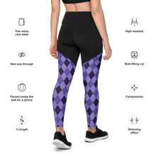 Purple Argyle Sports Leggings