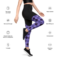 Purple Argyle Sports Leggings